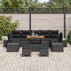 vidaXL Set Divano da Giardino con cuscino 10 pcs Nero polyrattan