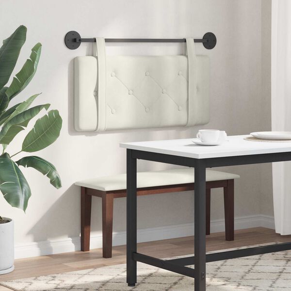 vidaXL Testata appesa Montaggio a parete Crema 100 x 55 x 5 cm Velluto