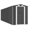 vidaXL Capanno da Giardino Antracite 192x689x223 cm in Acciaio Zincato