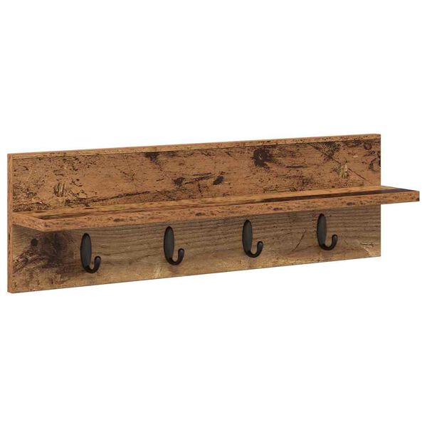 vidaXL Appendiabiti a muro Legno vecchio 60 x 10,5 x 18 cm