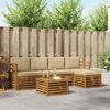 vidaXL Set divani 6 pcs Naturale e Beige Legno di Acacia Massello