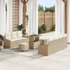 vidaXL Set Divano da Giardino con cuscino 10 pcs Beige polyrattan