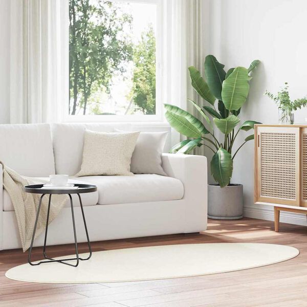 vidaXL Tappeti per area Ovale HUARTE Crema 120 x 170 cm