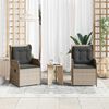 vidaXL Panchina da giardino 2 pcs Grigio chiaro Poly Rattan