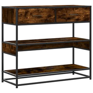 vidaXL Tavolino Consolle Rovere Fumo 90x35x80 cm in Legno Multistrato