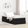 vidaXL Struttura Letto Pouf con Materasso Nero 100x200 cm in Tessuto