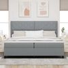 vidaXL Letto a Sorgente LED Grigio chiaro 200 x 200 cm Tessuto