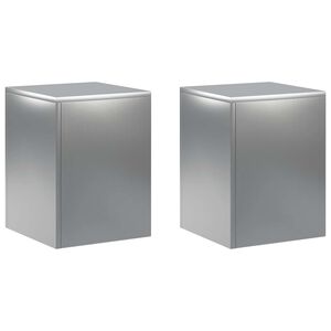 vidaXL Supporto per piante 2 pcs Argento 30 x 30 x 40 cm Acciaio Inox