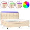 vidaXL Letto a Molle Materasso e LED bianco 200x200cm in Tessuto