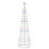vidaXL Albero di Natale a cono LED 180 cm 250 LED Multicolore Acciaio