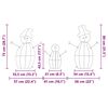 vidaXL Familia di Pupazzi di Neve Illuminati 3 pcs Bianco caldo
