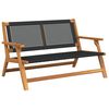 vidaXL Panca da giardino relax Nero Legno di Acacia Massello