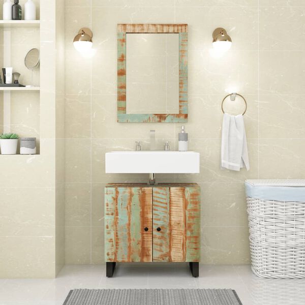 vidaXL Set Mobili da Bagno 2 pz in Legno Massello di Recupero