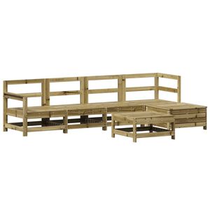 vidaXL Set Divani da Giardino 6 pz in Legno Impregnato di Pino