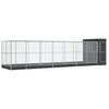 vidaXL Voliera con Estensione Argento 830x203x216 cm in Acciaio