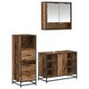 vidaXL Set di mobili per il bagno 3 pz Legno vecchio