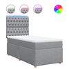 vidaXL Giroletto a Molle con Materasso Grigio Chiaro 90x190 cm Tessuto