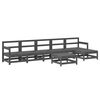 vidaXL Set Divani da Giardino 7pz con Cuscini in Legno Massello Grigio