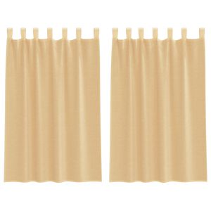 vidaXL Tende in Voile con Passanti 2 pz Sabbia 140x175 cm