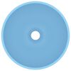 vidaXL Lavandino Lusso Rotondo Azzurro Opaco 32,5x14 cm in Ceramica