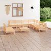 vidaXL Set Salotto da Giardino 10 pz in Legno Massello di Pino
