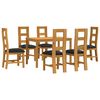 vidaXL Set da pranzo 7 pz Nero Legno di Quercia Massello