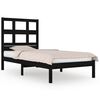 vidaXL Giroletto in Legno Massello Nero 75x190 cm Small Single
