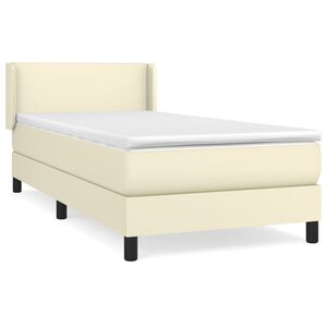 vidaXL Giroletto a Molle con Materasso Crema 80x200 cm in Similpelle