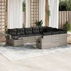 vidaXL Set Divani da Giardino 11 pz con Cuscini in Polyrattan Grigio
