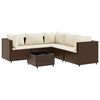 vidaXL Set Mobili da Giardino 6pz con Cuscini in Polyrattan Marrone