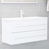vidaXL Mobile Lavabo Bianco 100x38,5x48 cm in Legno Multistrato