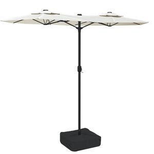 vidaXL Ombrellone a Doppia Testa Bianco Sabbia 316x145 cm