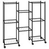vidaXL Portafiori con Ruote 83x25x83,5 cm Ferro Nero