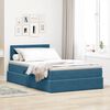 vidaXL Letto con Contenitore Blu Scuro 120 x 200 cm Velluto