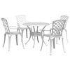 vidaXL Set da Pranzo da Giardino 5 pz Bianco in Alluminio Pressofuso