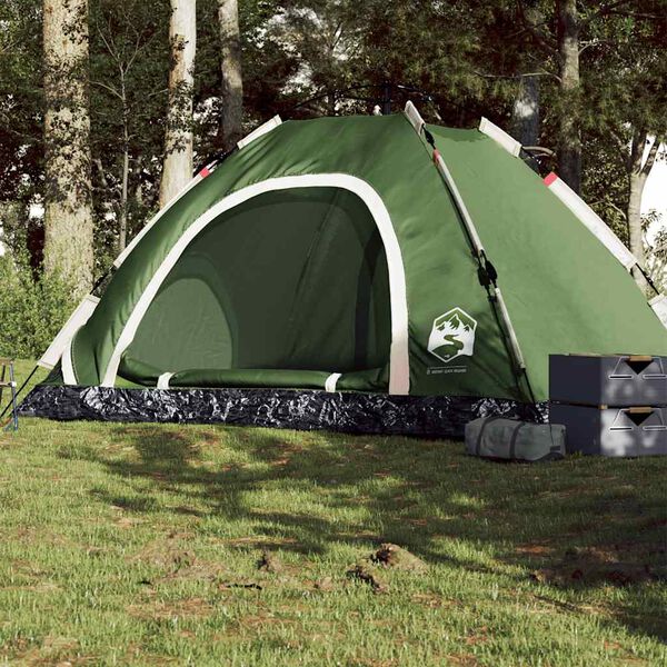 vidaXL Tenda da Campeggio 5 Persone Verde a Rilascio Rapido