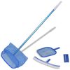vidaXL Set pulizia piscina spazzola 2 schiumatoi foglie 1 palo telescopico