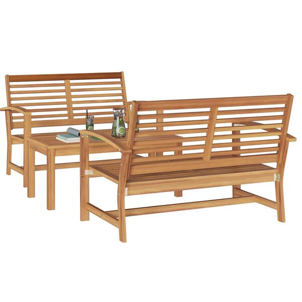 vidaXL Set Divano da Giardino Naturale Legno massello di teak