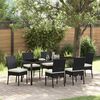 vidaXL Set da Pranzo per Giardino 7 pcs Nero