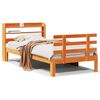 vidaXL Giroletto con Testiera Marrone Cera 75x190 cm Massello Pino