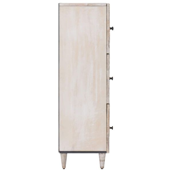 vidaXL Mobile Alto Bianco 40 x 33,5 x 110 cm Legno di mango massello