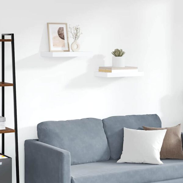 vidaXL Scaffali a Parete 2 pz Bianchi 40x23x3,8 cm in MDF