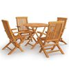 vidaXL Set da Pranzo da Giardino 5 pz in Legno Massello di Teak