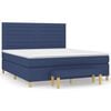 vidaXL Giroletto a Molle con Materasso Blu 160x200 cm in Tessuto