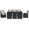 vidaXL Set da Pranzo per Giardino 9 pcs Nero polyrattan