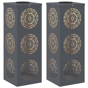 vidaXL Faro LED solare per sentieri 2 pz Bianco caldo 18 x 18 x 50 cm