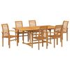 vidaXL Set da Pranzo per Giardino 7 pcs Marrone 200 x 100 x 75 cm