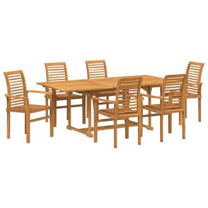 vidaXL Set da Pranzo per Giardino 7 pcs Marrone 200 x 100 x 75 cm