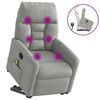 vidaXL Poltrona a Rialzo Massaggi Reclinante Grigio Chiaro Microfibra