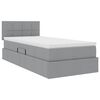 vidaXL Letto con contenitore e materasso Grigio chiaro 100 x 200 cm